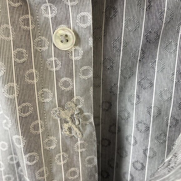 Bugatchi Uomo Dress Shirt Mens‎ 16 1/2 L Button Down 34/35 Shaped Fit Luxury - Picture 2 of 14